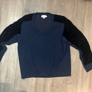 Givenchy Dark Blue and Black V-Neck Sweater